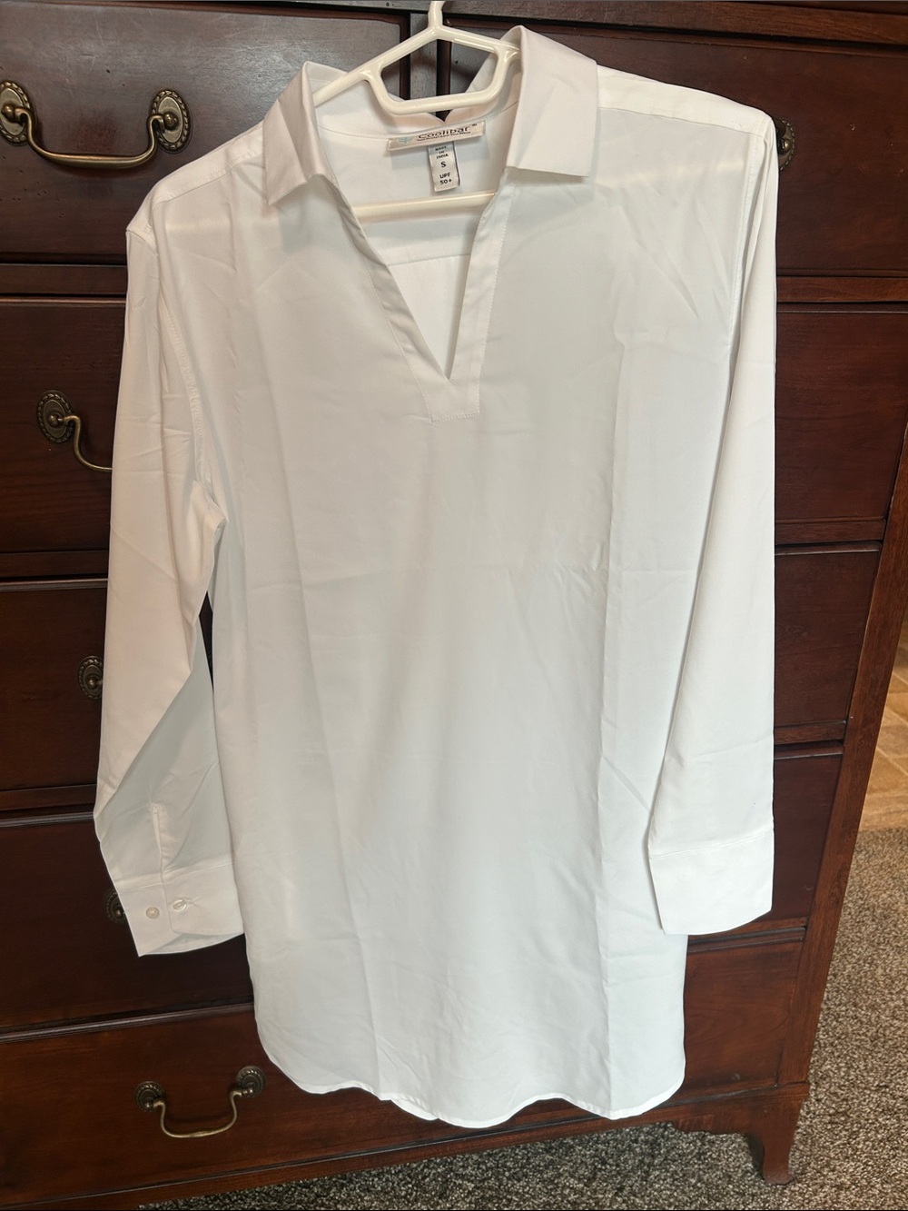 Coolibar White Long-Sleeve Swim Coverup Tunic